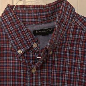 Banana Republic Red and Blue Plaid Shirt
